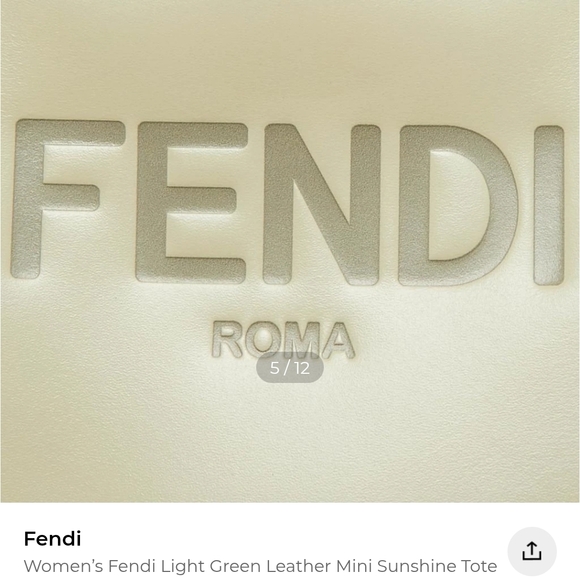 Fendi Mini Tote in Beige with Tortoiseshell Handles - Picture 3 of 3